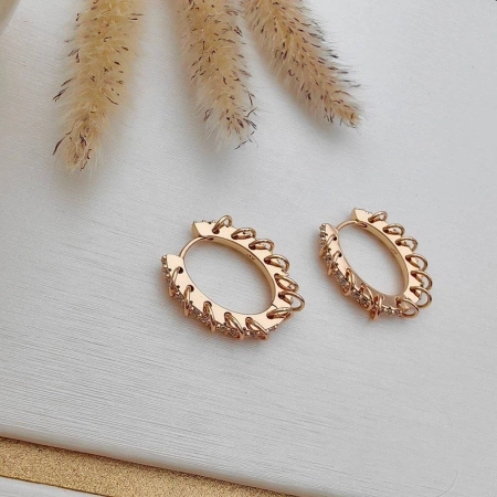 گوشواره حلقه‌ای طرح پیچ ژوپینگ کد 399