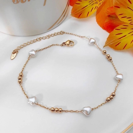 پابند طرح مروارید قلبی و مهره ژوپینگ کد 526