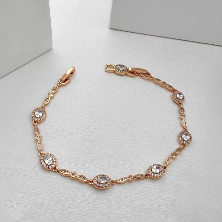 دستبند نگین دار بیضی ظریف ژوپینگ کد 357