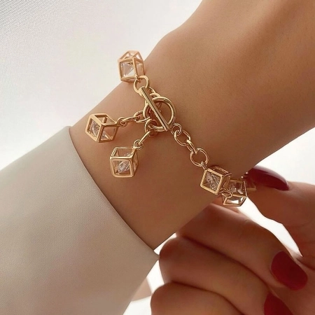 دستبند مکعبی کریستالی ژوپینگ کد 180