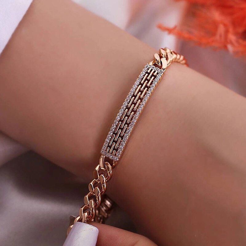 دستبند کارتیر پلاک دار خطی ژوپینگ کد 318 1