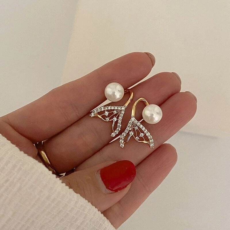 گوشواره دم وال مرواریدی ژوپینگ کد 578 1