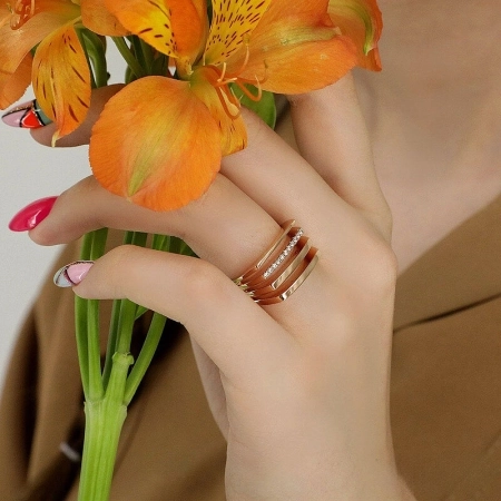 انگشتر خطی نگین دار ژوپینگ کد 206