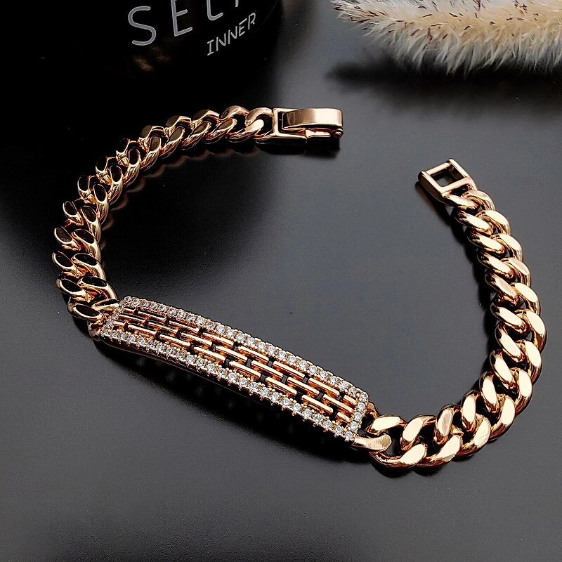 دستبند کارتیر پلاک دار خطی ژوپینگ کد 318