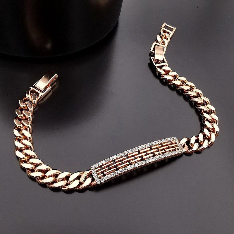 دستبند کارتیر پلاک دار خطی ژوپینگ کد 318 3