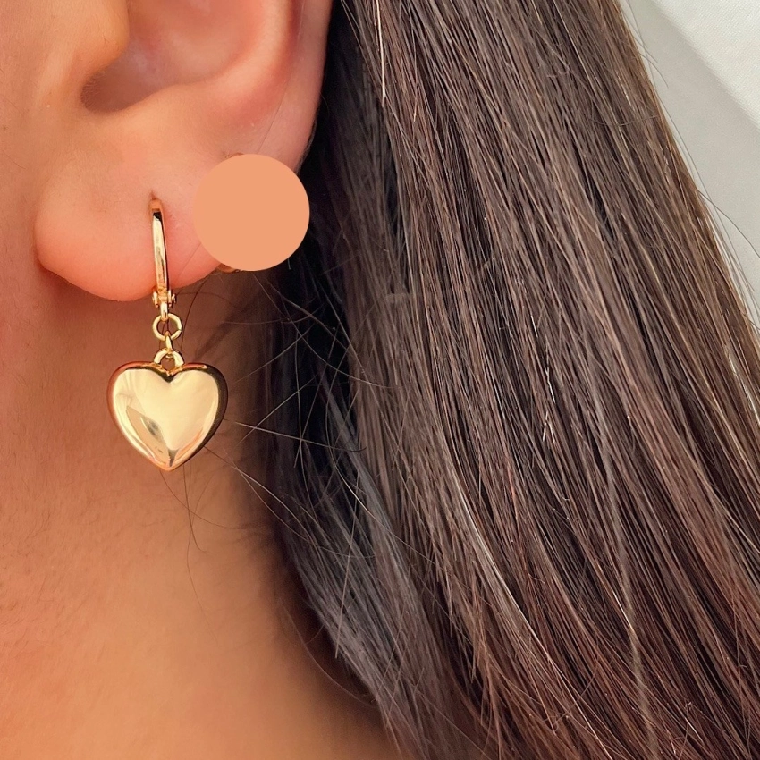 گوشواره حلقه ای با آویز قلب ژوپینگ کد 616