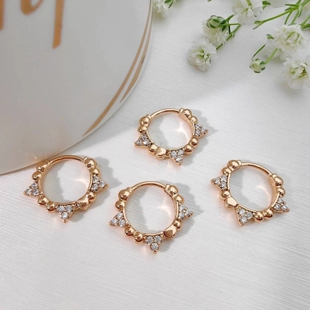 گوشواره حلقه ای تاج زرین ژوپینگ کد 651