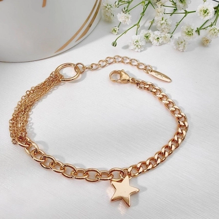 دستبند کارتیر رشته ای با آویز ستاره ژوپینگ کد 654