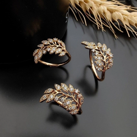 انگشتر برگ زیتون ژوپینگ کد 634