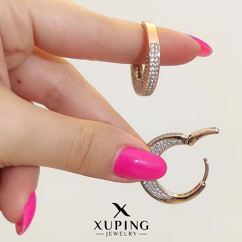 گوشواره حلقه ای طرح هلال ماه ژوپینگ کد 153 1