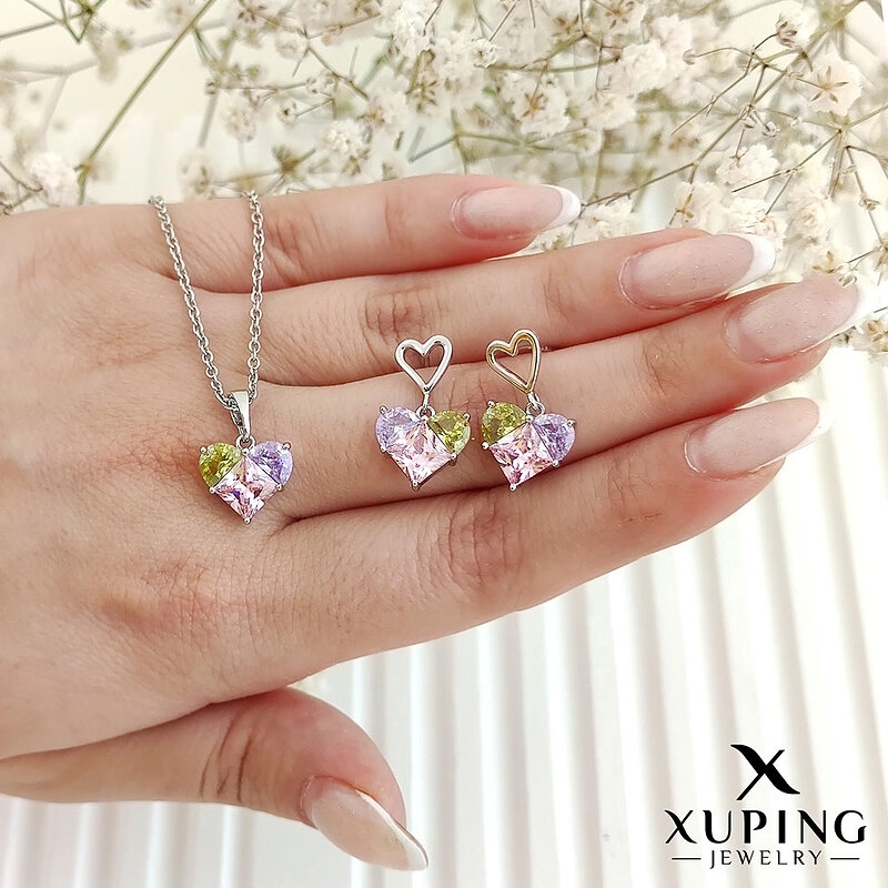 نیم ست جواهری با آویز قلب ژوپینگ کد 652