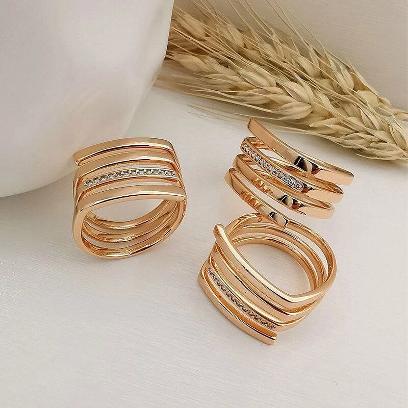 انگشتر خطی نگین‌دار ژوپینگ کد 657