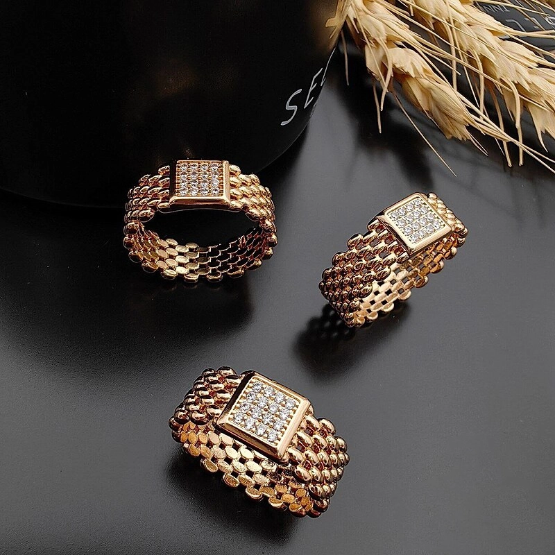 انگشتر رولکس نگین‌دار ژوپینگ کد 659 1