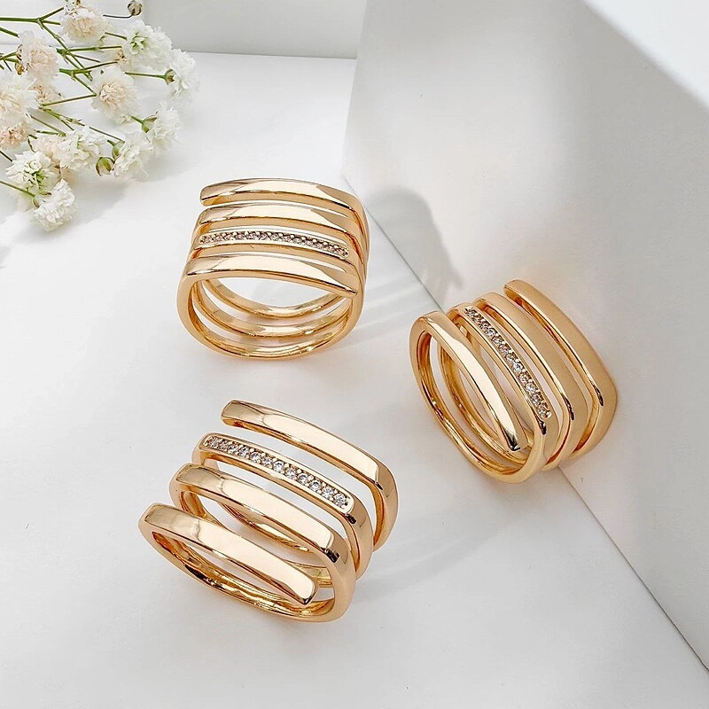 انگشتر خطی نگین‌دار ژوپینگ کد 657