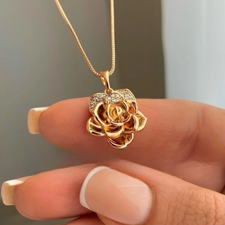 نیم ست گل رز نگین دار ژوپینگ کد 251