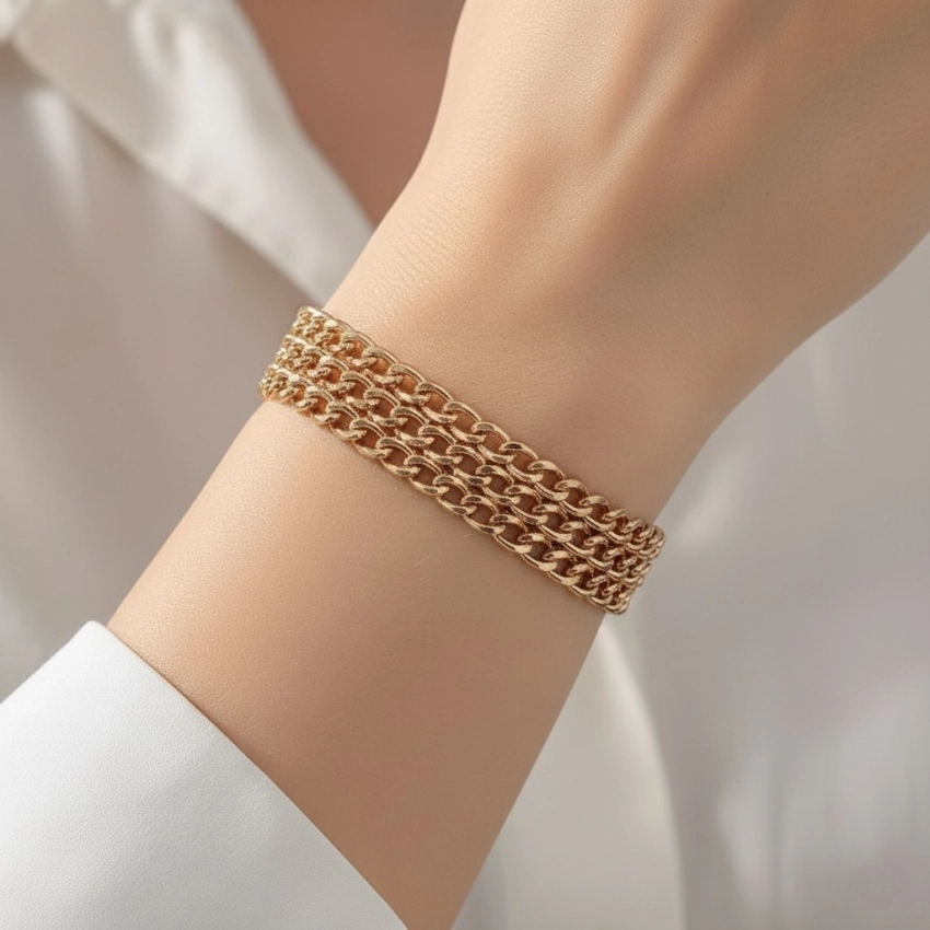 دستبند زنجیری پهن ژوپینگ کد 286