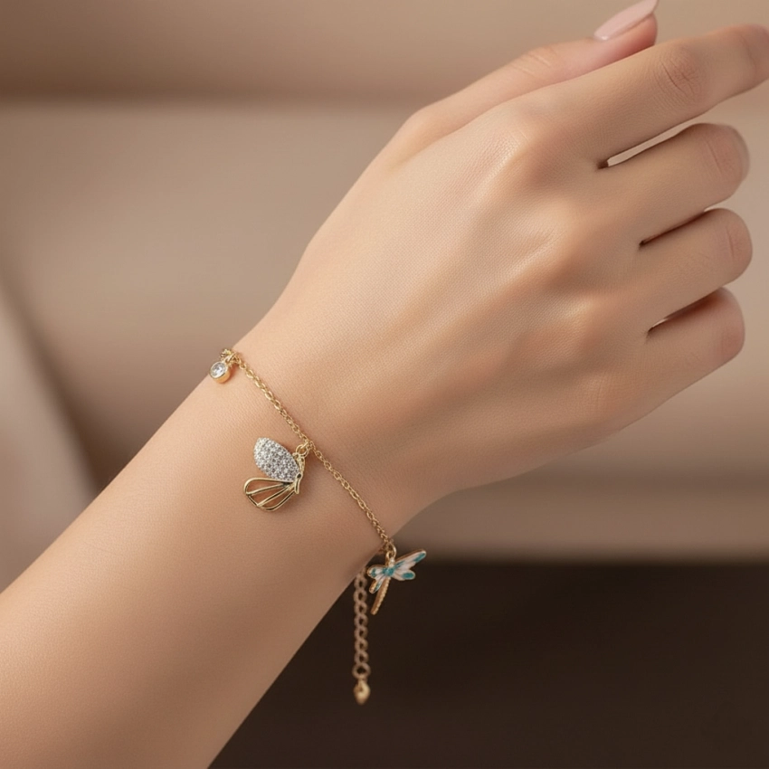 دستبند ظریف پروانه و شاپرک ژوپینگ کد 572