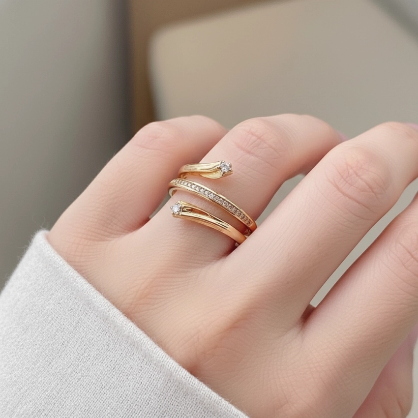 انگشتر طرح مار نگین دار ژوپینگ کد 629