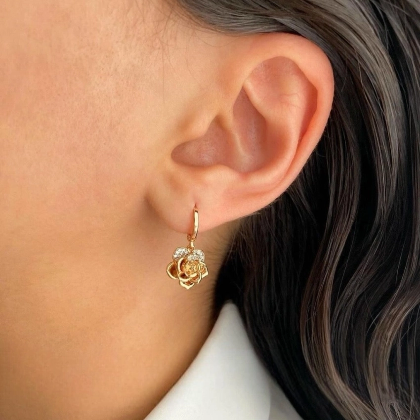 نیم ست گل رز نگین دار ژوپینگ کد 251