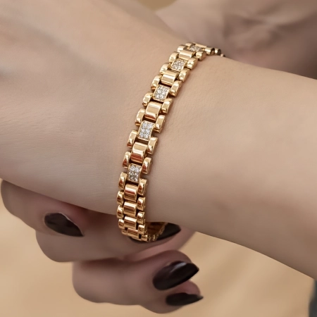 دستبند رولکس نگین دار ژوپینگ کد 690