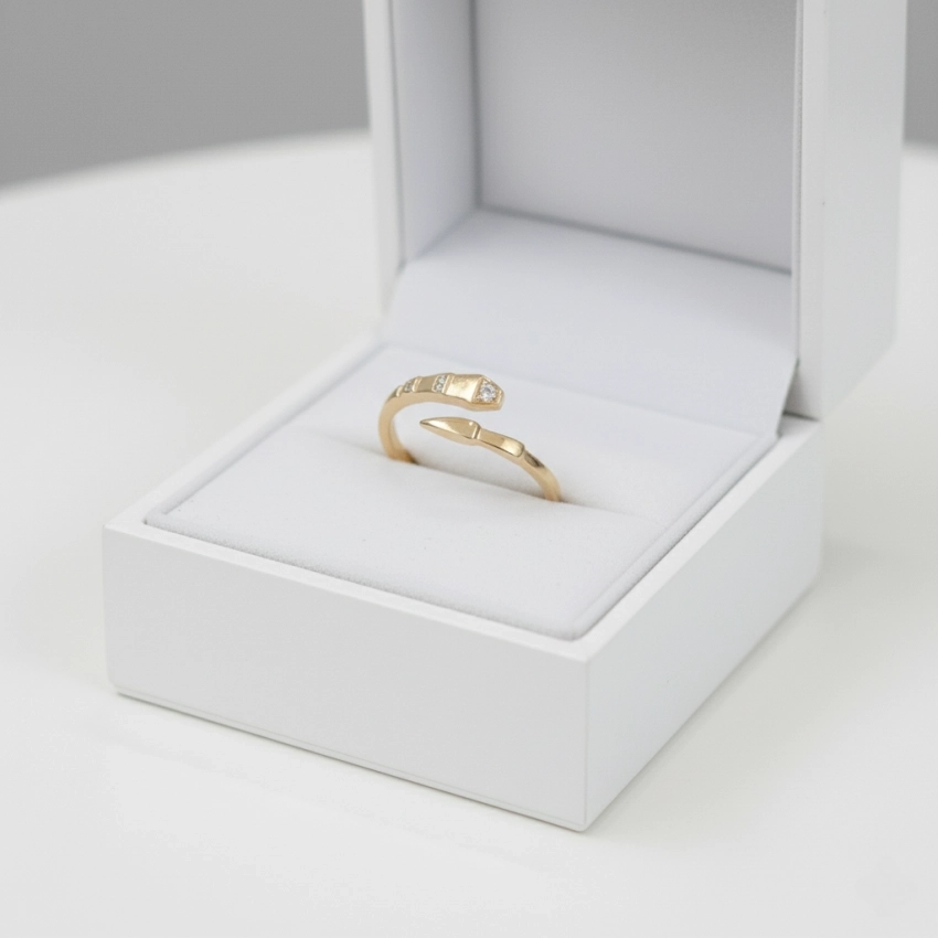 انگشتر طرح مار مدرن ژوپینگ کد 630