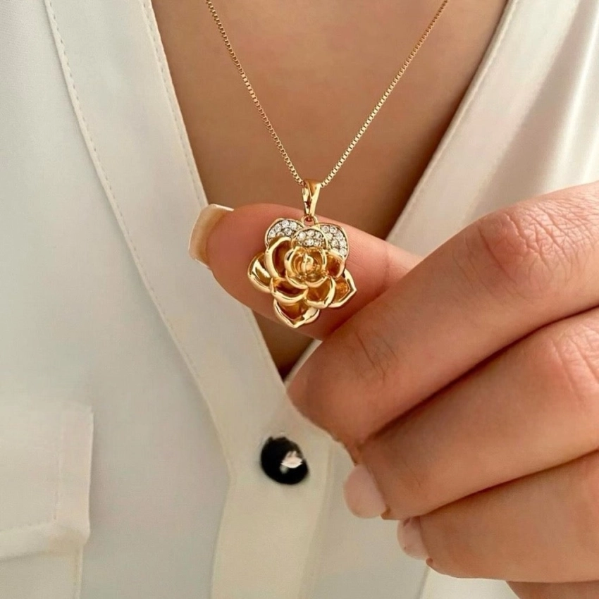 نیم ست گل رز نگین دار ژوپینگ کد 251