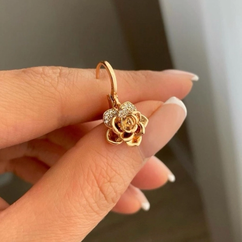 نیم ست گل رز نگین دار ژوپینگ کد 251