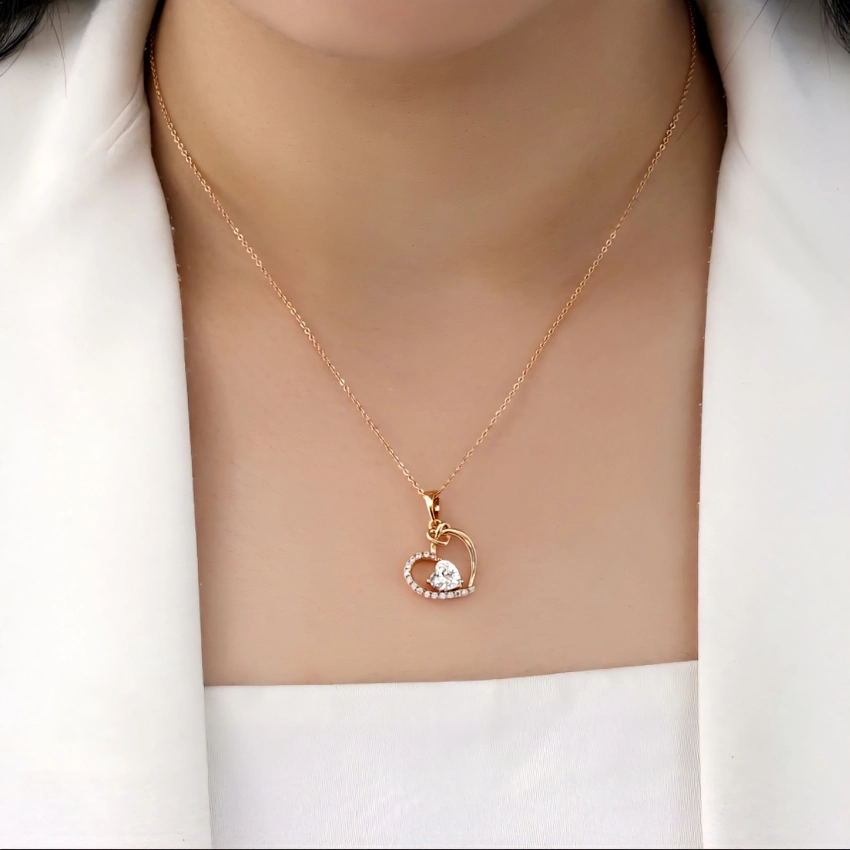 پلاک قلب الماسی نگین دار ژوپینگ کد 264