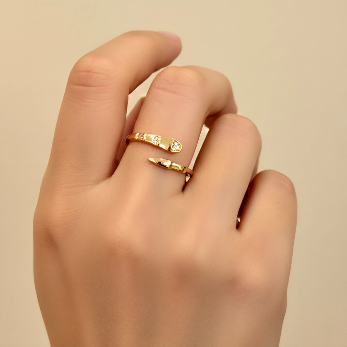 انگشتر طرح مار مدرن ژوپینگ کد 630