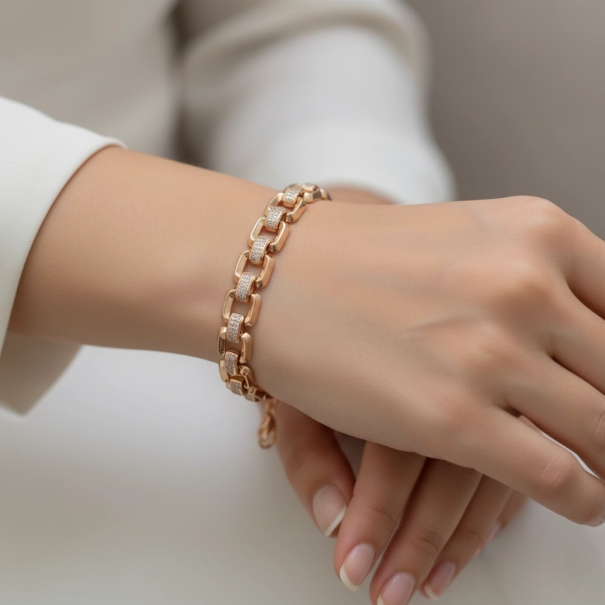 دستبند رولکس نگین دار ژوپینگ کد 205