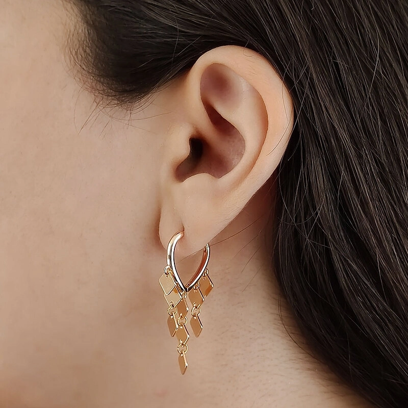 گوشواره آویز با صفحات مستطیلی ژوپینگ کد 463 1