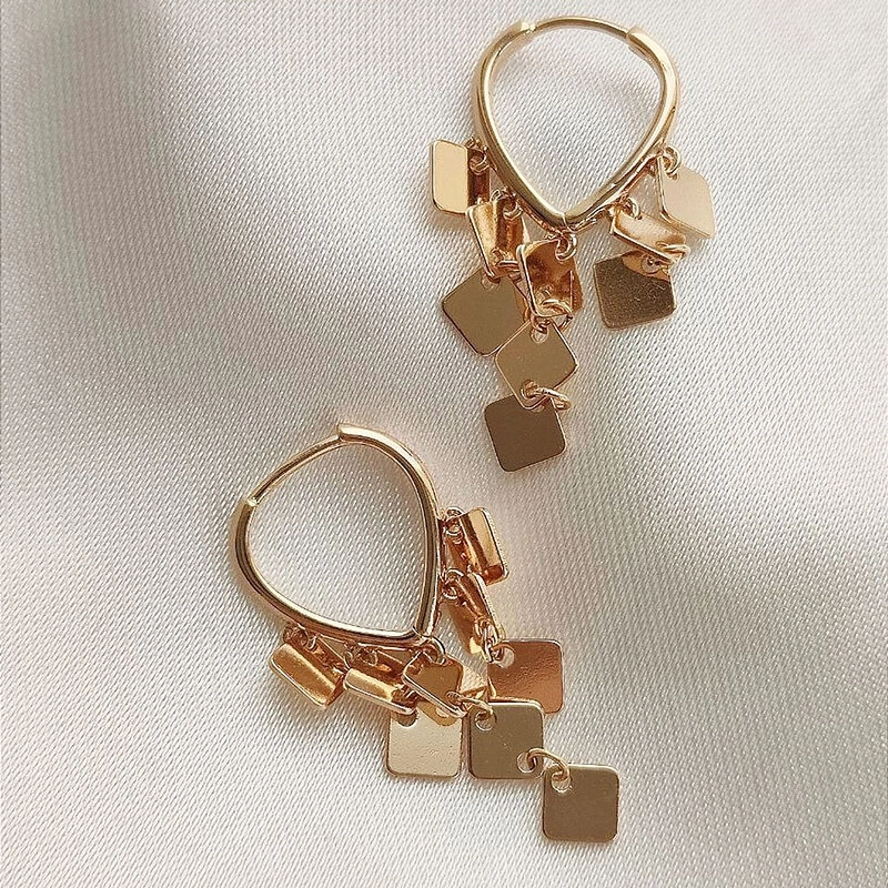 گوشواره آویز با صفحات مستطیلی ژوپینگ کد 463 2