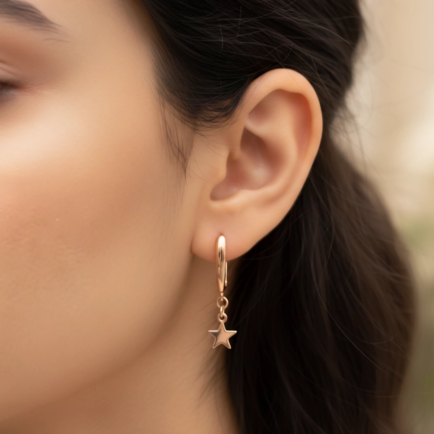 گوشواره آویزی ستاره ژوپینگ کد 115