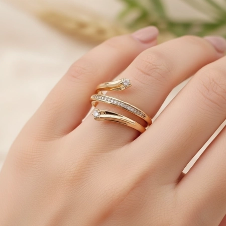 انگشتر طرح مار نگین دار ژوپینگ کد 629