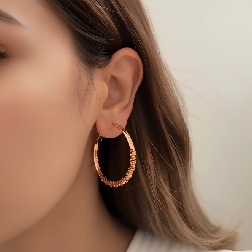 گوشواره حلقه‌ای دندانه‌دار ژوپینگ کد 94