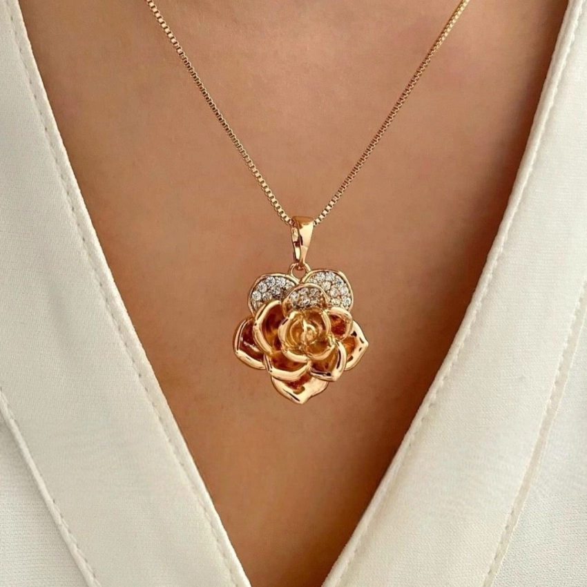 نیم ست گل رز نگین دار ژوپینگ کد 251