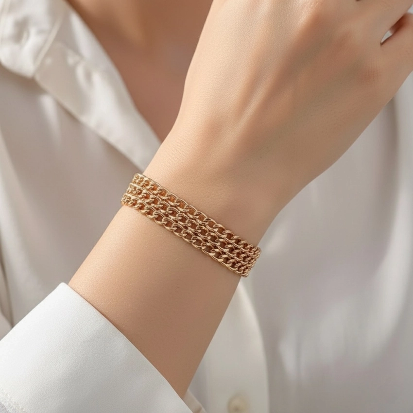 دستبند زنجیری پهن ژوپینگ کد 286