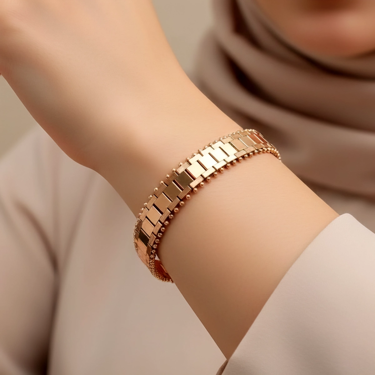 دستبند جلفایی ژوپینگ با طراحی هندسی کد 349