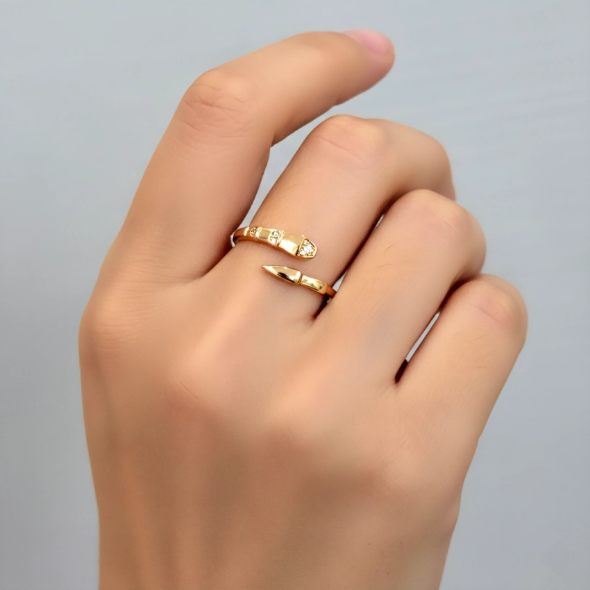 انگشتر طرح مار مدرن ژوپینگ کد 630