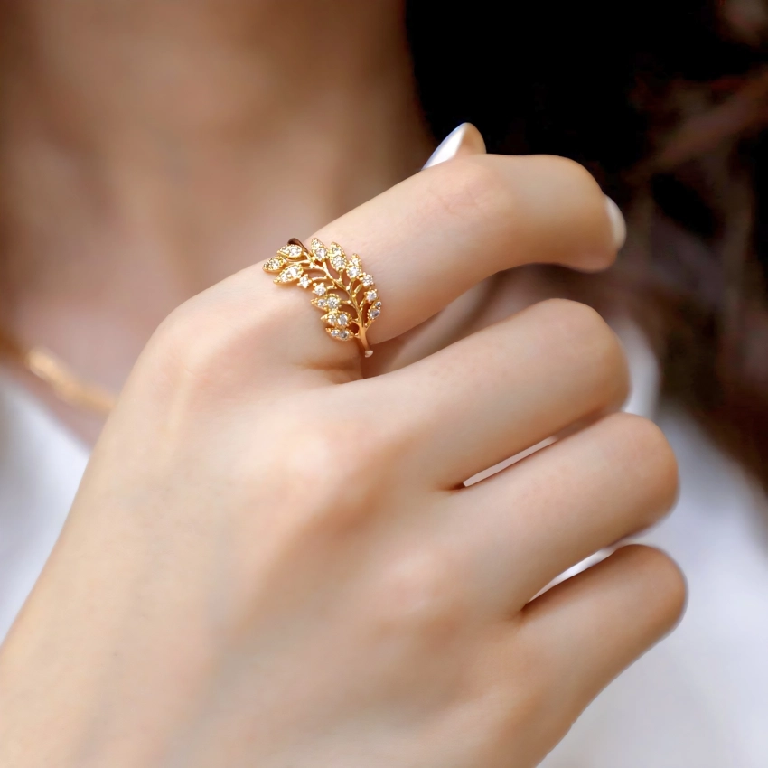 انگشتر برگ زیتون ژوپینگ کد 634