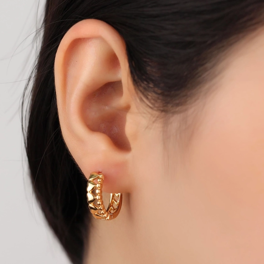 گوشواره هاگی حلقه‌ای طرح قلب ژوپینگ کد 126