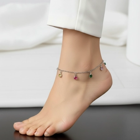 پابند نگین مربعی رنگی ژوپینگ کد 697