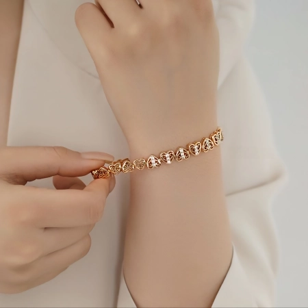 دستبند قلبی نگین دار ژوپینگ کد 702