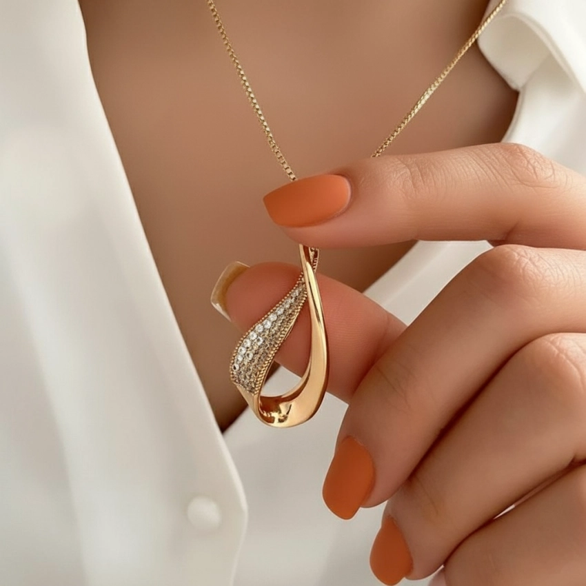 نیمست زنانه اشکی طرح طلا ژوپینگ کد 730 2