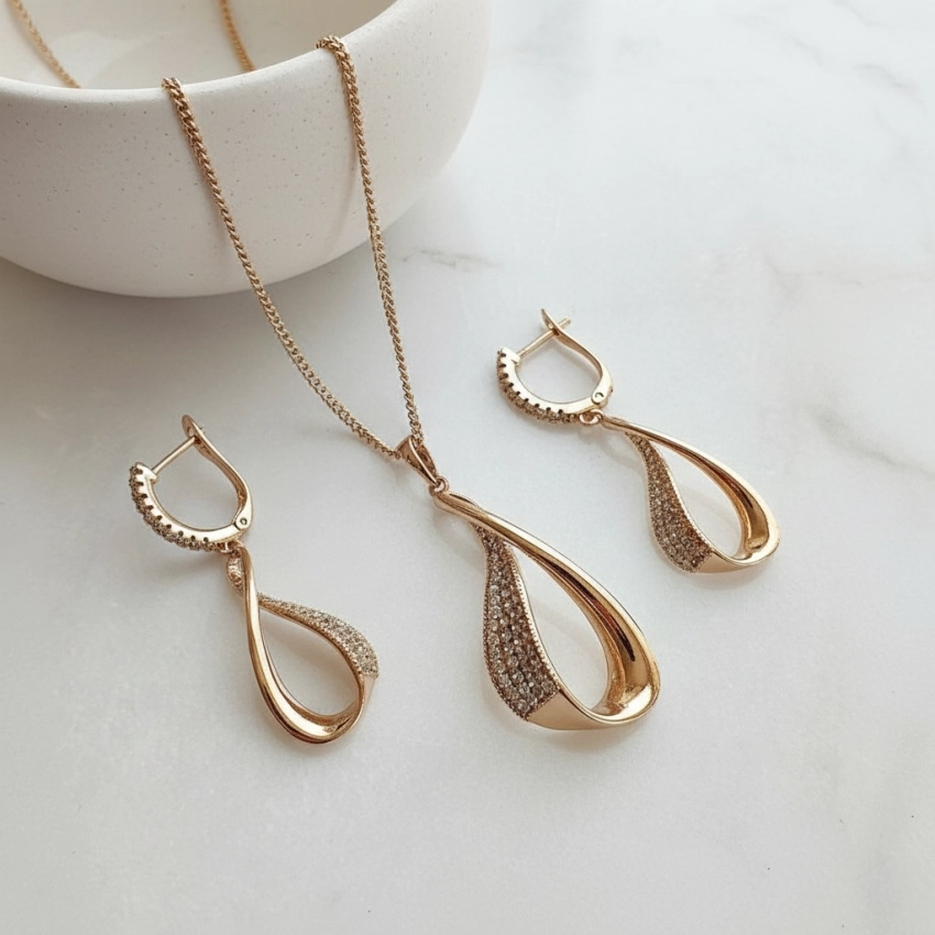 نیمست زنانه اشکی طرح طلا ژوپینگ کد 730 1