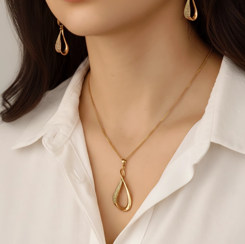 نیمست زنانه اشکی طرح طلا ژوپینگ کد 730 3