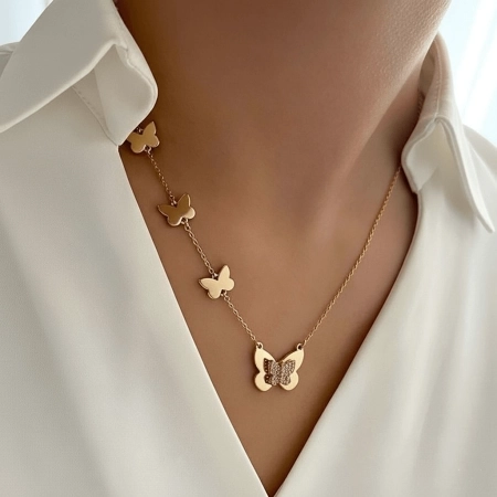 گردنبند پروانه ژوپینگ کد 721
