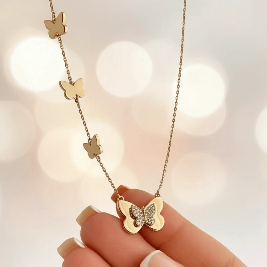 گردنبند پروانه ژوپینگ کد 721