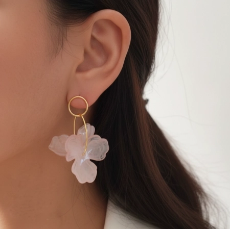 گوشواره گل آبرنگی فشن جولری کد 751