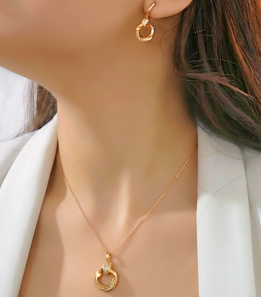 نیمست نگین دار طرح طلا ژوپینگ کد 741